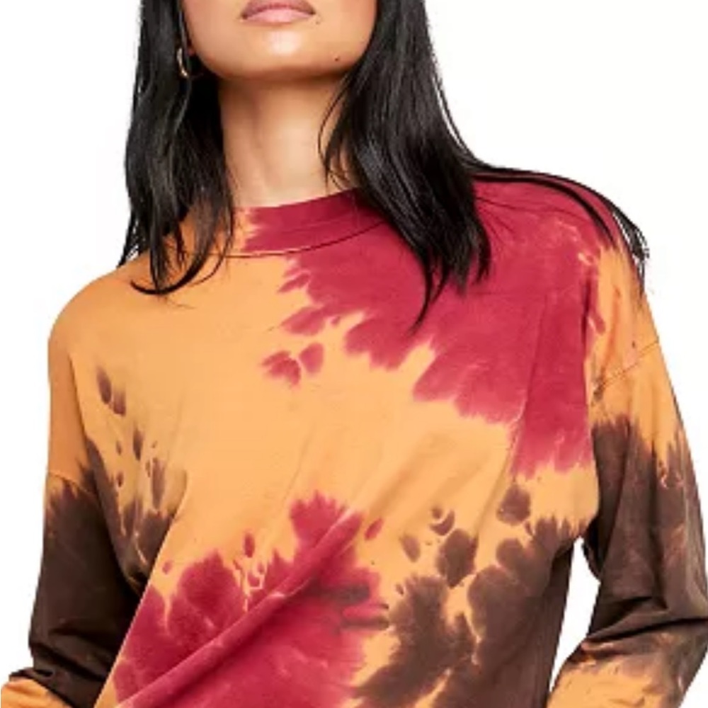 We the Free oversized L/S tie dye. French Roast. All cotton